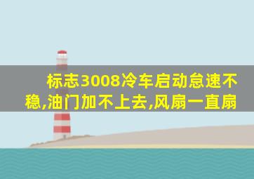标志3008冷车启动怠速不稳,油门加不上去,风扇一直扇