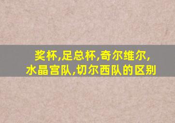 奖杯,足总杯,奇尔维尔,水晶宫队,切尔西队的区别